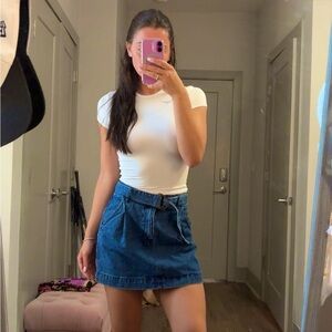 FREE PEOPLE Denim Blue Skirt